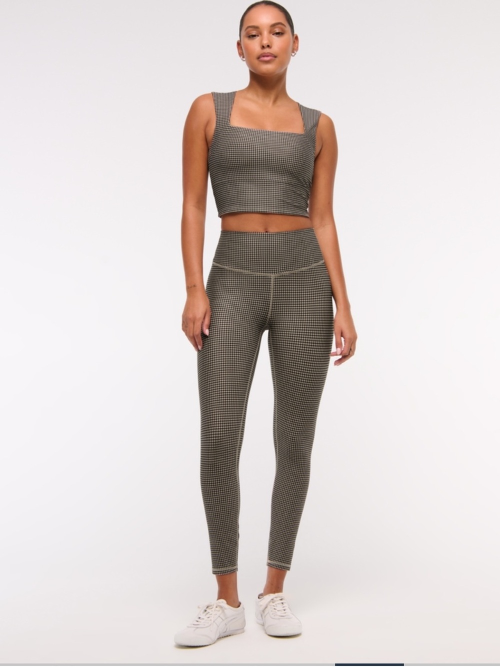 Abercrombie YPB Houndstooth Crop Top